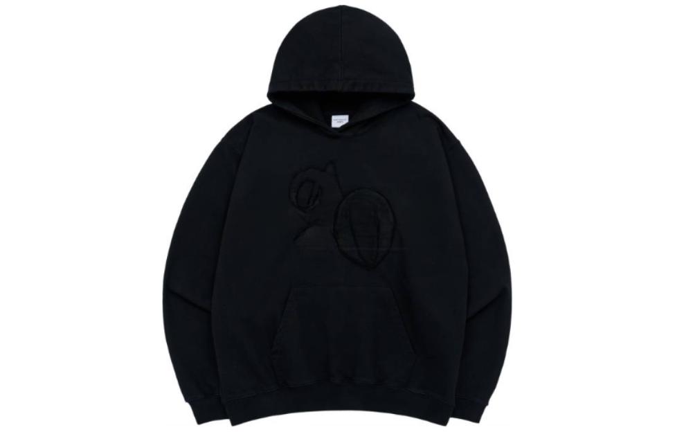 acmé de la vie/ADLV Solid Color Embroidered Hoodie Unisex Black ADLV-23FW-HDLSAQ-BLK