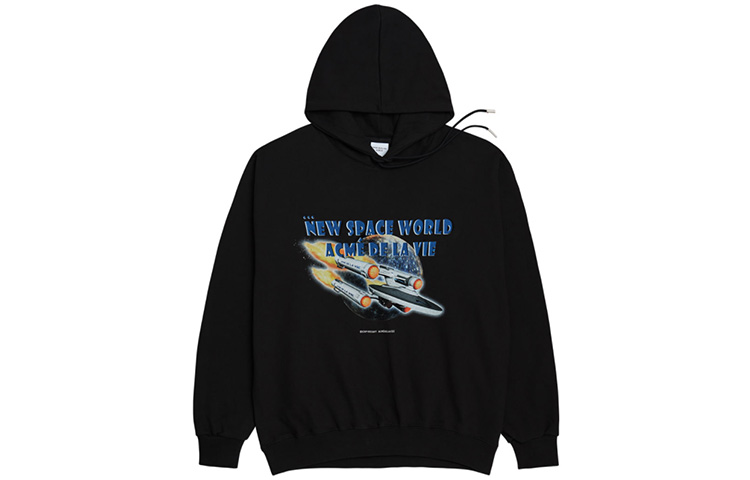 acmé de la vie/ADLV Spaceship Lettering Unisex Sweatshirt Black ADLV-20FW-HDASSW-BLK