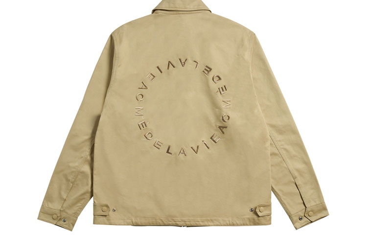 acmé de la vie ADLV SS21 Zip-Up Embroidered Jacket Unisex Beige-Brown ADLV-21SS-JKLECR-BEG