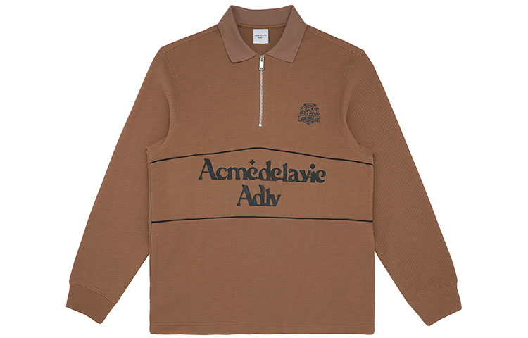 acmé de la vie ADLV SS22 Brown Printed Pullover Polo Sweatshirt Unisex ADLV-22SS-SWPOPQ-BRN