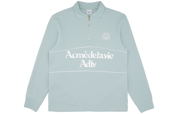 acmé de la vie ADLV SS22 Mint Green Printed Pullover Collar Sweatshirt Unisex ADLV-22SS-SWPOPQ-MNT