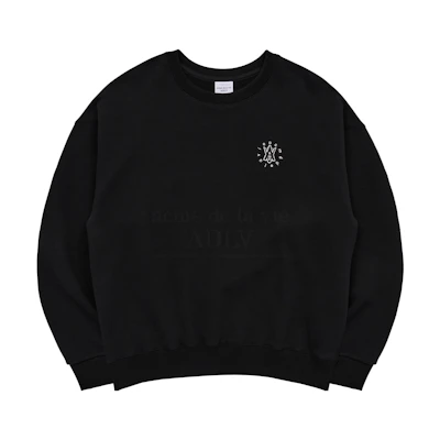 acmé de la vie ADLV SS23 Black Crewneck Pullover Long-Sleeve Sweatshirt Men ADLV23SSSWSWLERE02