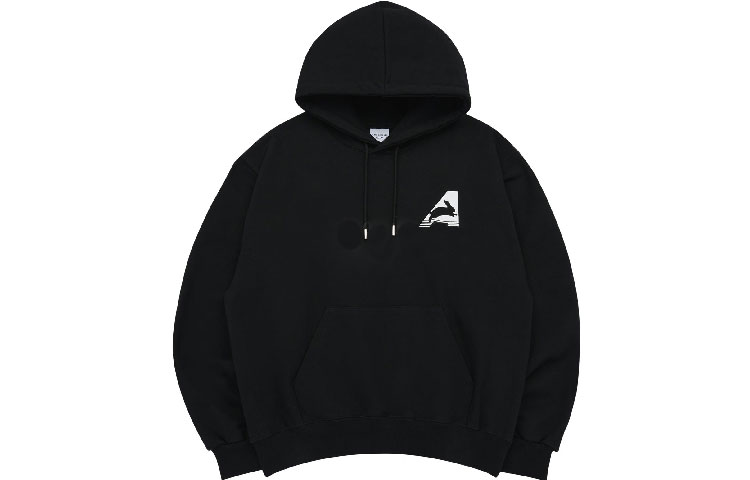 acmé de la vie ADLV SS23 Black Graphic Pullover Unisex Sweatshirt ADLV-23SS-HDLBGR-BLK