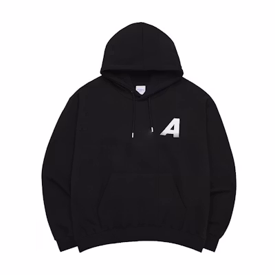 acmé de la vie ADLV SS23 Black Hoodie with Letter Logo Print for Men ADLV-23SS-HDLBGA-BLK