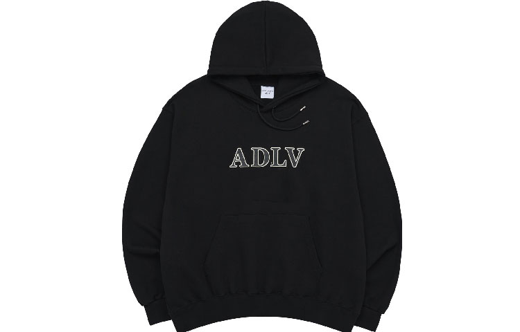 acmé de la vie ADLV SS23 Black Letter Print Unisex Hoodie ADLV-23SS-HDLOTP-BLK