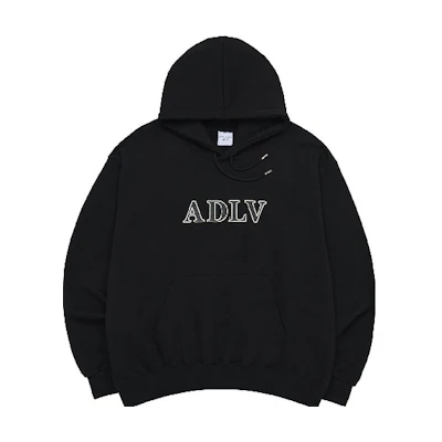 acmé de la vie ADLV SS23 Black Letter Print Unisex Hoodie ADLV-23SS-HDLOTP-BLK