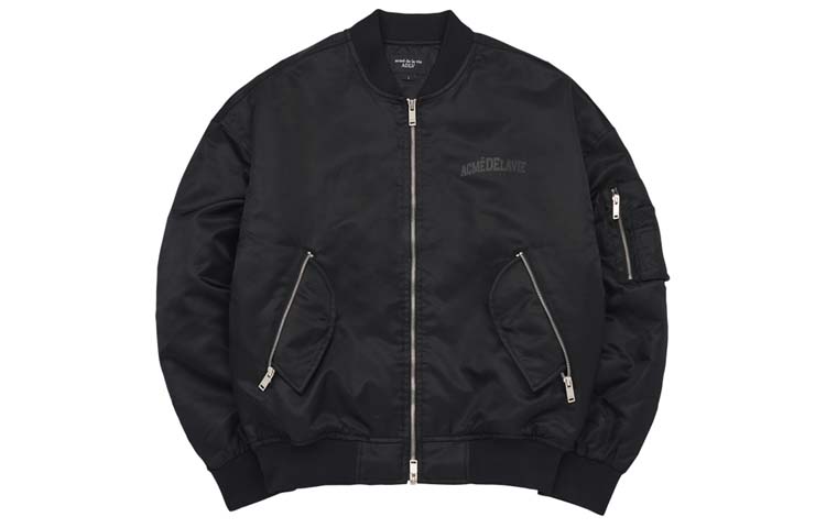 acmé de la vie ADLV SS23 Black Logo Print Casual Jacket Unisex ADLV-23SS-JKPTMA-BLK