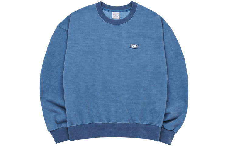 acmé de la vie ADLV SS23 Blue Solid Pullover Crewneck Sweatshirt ADLV-23SS-SWSWBA-CW02