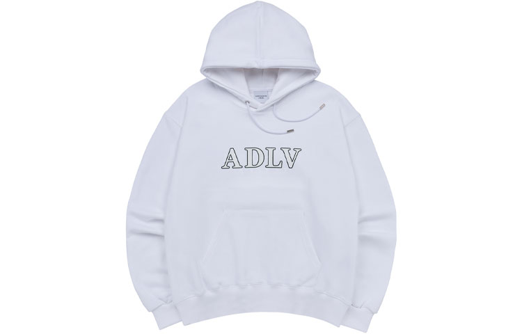 acmé de la vie ADLV SS23 Letter Print Hoodie White Unisex Long Sleeve Pullover ADLV-23SS-HDLOTP-WHT