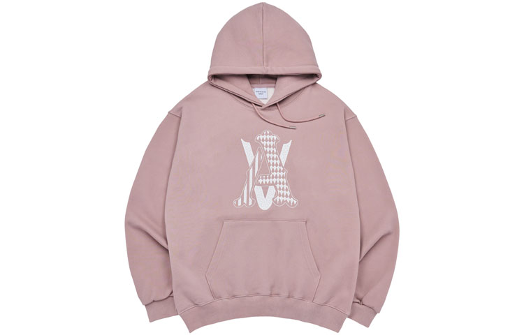 acmé de la vie ADLV SS23 Logo Print Drawstring Hoodie Men’s Indigo Pink ADLV-23SS-HDLMCK-IPN