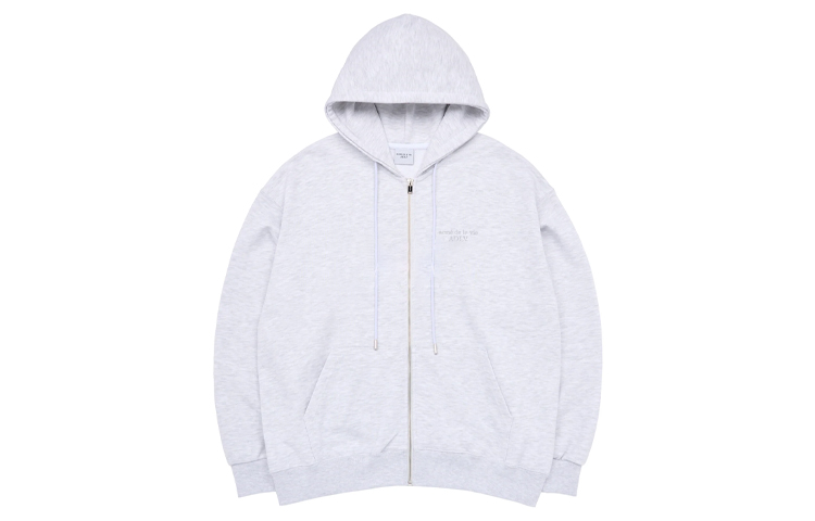 acmé de la vie/ADLV SS23 Solid Zip-Up Hoodie Unisex Long Sleeve - Gray ADLV-23SS-ZPLBSN-MEL