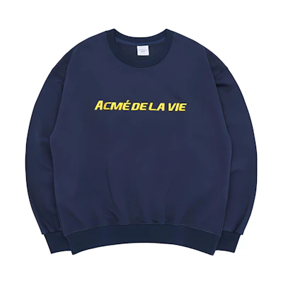 acmé de la vie/ADLV SS23 Unisex Blue Pullover Crewneck Sweatshirt with Print ADLV-23SS-SWLSPT-NVY