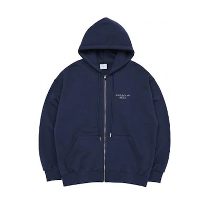 acmé de la vie ADLV SS23 Unisex Blue Zip-Up Hoodie Sweatshirt ADLV-23SS-ZPLBSN-NVY