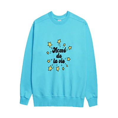 acmé de la vie ADLV Star Print Crewneck Sweatshirt Unisex Sky Blue - Gift Idea ADLV-20SS-SWADST-SBL