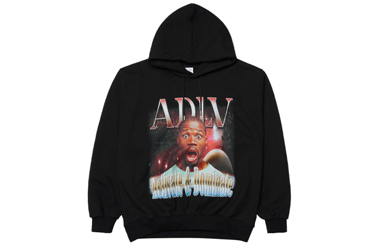 acmé de la vie/ADLV Surprised Black Face Print Hoodie Unisex Black ADLV-21FW-HDA80V-BLK