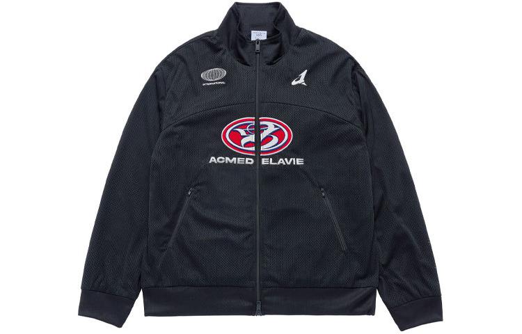 acmé de la vie ADLV Symbol Needlework Mesh Jacket Black Zip-Up Jacket ADLV-24SS-JKSBMS-BLK