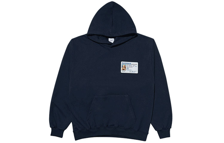 acmé de la vie ADLV Teddy Bear License Print Hoodie Navy Unisex ADLV-21FW-HDATBL-NVY