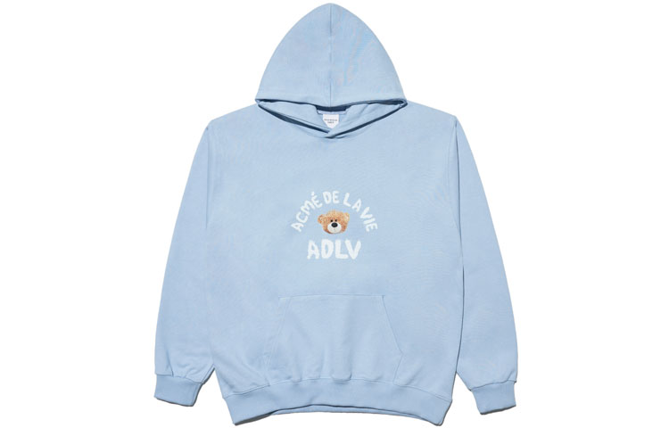 acmé de la vie/ADLV Teddy Bear Logo Graphic Hoodie Sky Blue Unisex ADLV-21FW-HDATBD-SBL