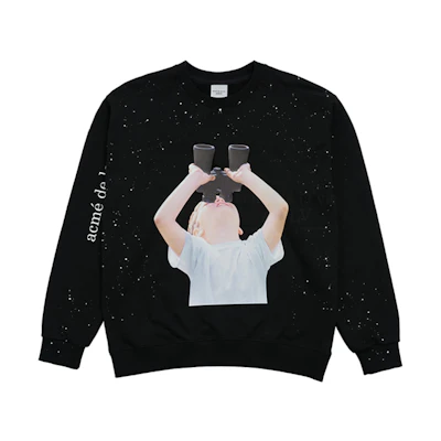 acmé de la vie ADLV Telescope Boy Graphic Black Crewneck Sweatshirt Unisex ADLV-21SS-SWBKBF-BNC