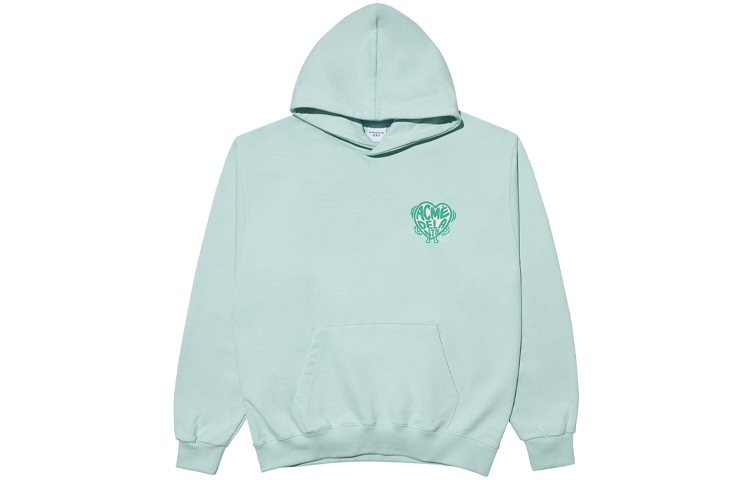 acmé de la vie ADLV Trembling Heart Graphic Mint Green Hoodie Unisex Loose Fit Long Sleeve ADLV-21FW-HDASHH-MNT