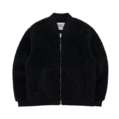 acmé de la vie ADLV Unisex Black Fleece Zip-Up Casual Jacket ADLV-23FW-JKFLBB-BLK