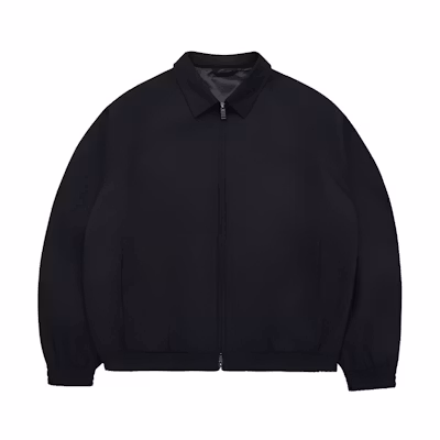 acmé de la vie ADLV Unisex Black Solid Zip-Up Collared Jacket ADLV-24SS-JKSYRC-BLK