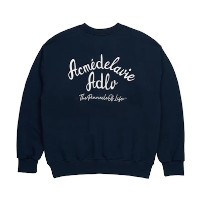 acmé de la vie ADLV Unisex Blue Logo Crewneck Long Sleeve Sweatshirt ADLV-22SS-SWLSCE-NVY