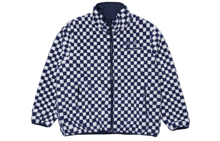 acmé de la vie ADLV Unisex Double-Sided Plaid Jacket Navy Blue - Gift Recommended ADLV-21FW-JKFCRV-NVY