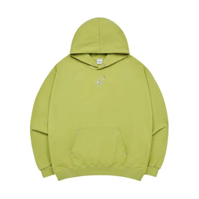 acmé de la vie/ADLV Unisex Green Solid Color Pullover Hoodie Long Sleeve ADLV-23FW-HDACRM-LIM