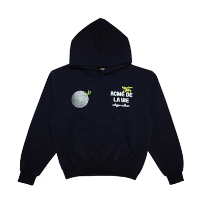 acmé de la vie/ADLV Unisex Navy Blue Printed Pullover Hoodie ADLV-22SS-HDEWTW-NVY