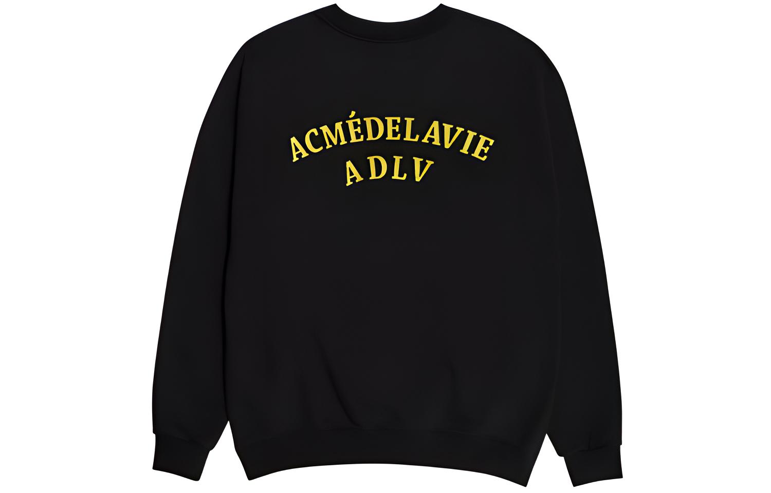 acmé de la vie ADLV Unisex Plain Pullover Hoodie Black ADLV-20FW-SWLGTW-BLK