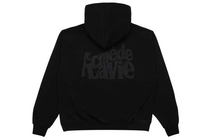 acmé de la vie ADLV Unisex Solid Letter Hoodie - Black ADLV-22SS-HDBCEP-BLK