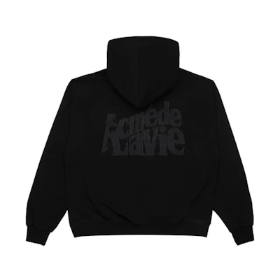 acmé de la vie ADLV Unisex Solid Letter Hoodie - Black ADLV-22SS-HDBCEP-BLK