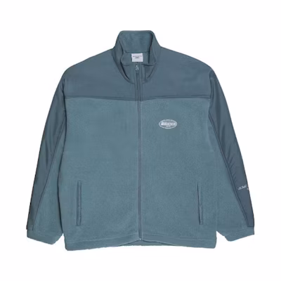 acmé de la vie ADLV Unisex Solid Logo Print Casual Track Jacket Blue ADLV-20FW-JKFCSP-IBL