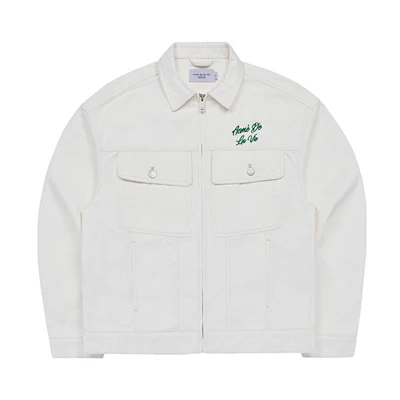 acmé de la vie/ADLV Unisex White Solid Collar Workwear Jacket ADLV-23SS-JKEMTK-IVY