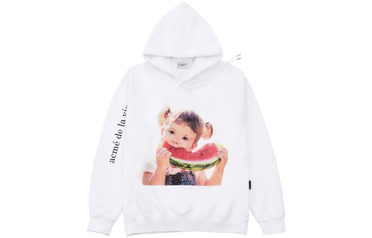 acmé de la vie ADLV White Hoodie Watermelon Girl Print Unisex ADLV-21SS-HDWHBF-WMN