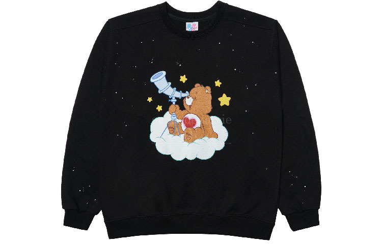 acmé de la vie/ADLV Care Bears Telescope Bear Print Crewneck Sweatshirt Black ADLV-21FW-SWCBTS-BLK