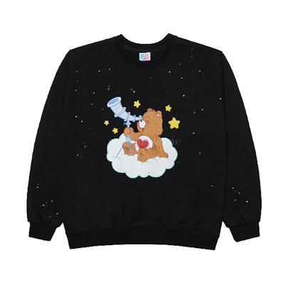 acmé de la vie/ADLV Care Bears Telescope Bear Print Crewneck Sweatshirt Black ADLV-21FW-SWCBTS-BLK