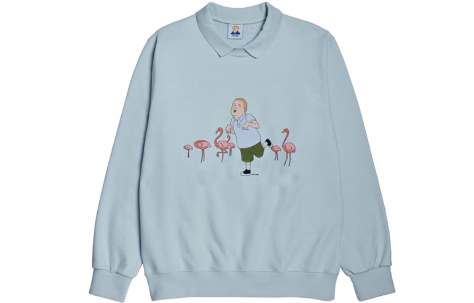 acmé de la vie/ADLV x King of the Hill Cartoon Pullover Sweatshirt Light Blue Unisex ADLV-21SS-SWKHFL-LBL