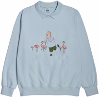 acmé de la vie/ADLV x King of the Hill Cartoon Pullover Sweatshirt Light Blue Unisex ADLV-21SS-SWKHFL-LBL acmé de la vie/ADLV x King of the Hill Cartoon Pullover Sweatshirt Light Blue Unisex ADLV-21SS-SWKHFL-LBL