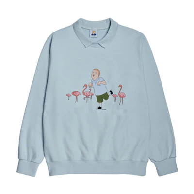 acmé de la vie/ADLV King of the Hill Cartoon Pullover Sweatshirt Light Blue Unisex ADLV-21SS-SWKHFL-LBL