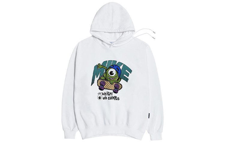acmé de la vie ADLV Monsters University Skateboard Hoodie White Unisex ADLV-20FW-HDDIWH-SMK