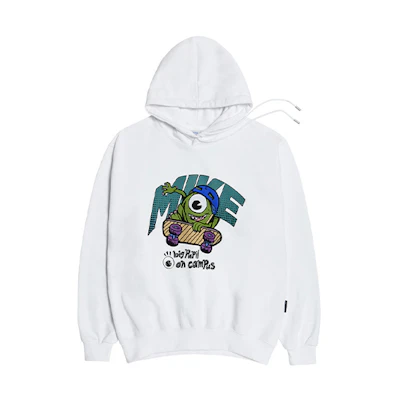 acmé de la vie ADLV Monsters University Skateboard Hoodie White Unisex ADLV-20FW-HDDIWH-SMK