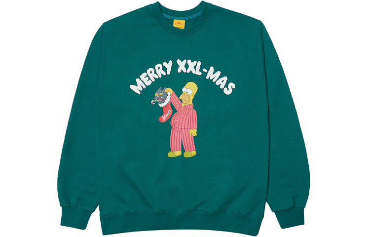 acmé de la vie ADLV The Simpsons Homer Graphic Pullover Sweatshirt Unisex Green ADLV-21FW-SWSPCM-GRN