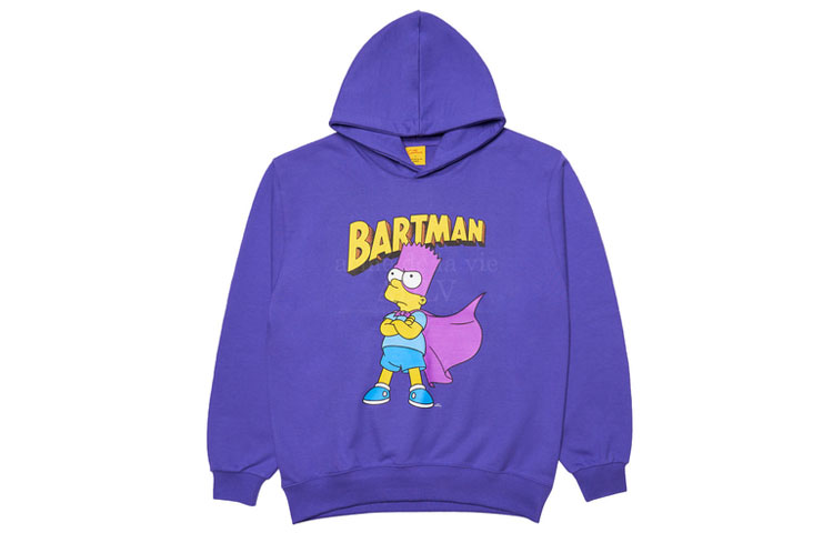 acmé de la vie ADLV The Simpsons Purple Cartoon Print Hoodie Unisex ADLV-21FW-HDSPBM-PPL