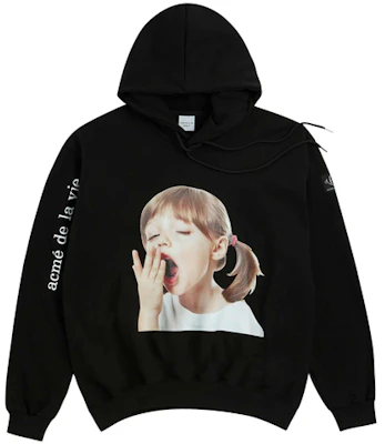 acmé de la vie/ADLV 打哈欠女孩图案连帽衫中性款 - 黑色 ADLV-18FW-HDBKBF-YWN Buy acmé de la vie/ADLV 打哈欠女孩图案连帽衫中性款 - 黑色 ADLV-18FW-HDBKBF-YWN