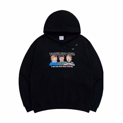 acmé de la vie Black Hoodie with Character Letter Print for Men ADLV-23FW-HDATGH-BLK