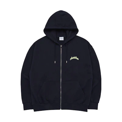 acmé de la vie Black Letter Print Zip-Up Hoodie ADLV-23SS-ZPLASP-NVY