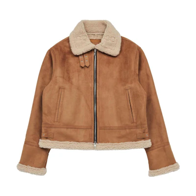 acmé de la vie Brown Zip-Up Long Sleeve Jacket with Turn-Down Collar ADLV-23FW-JKHGLM-BEG
