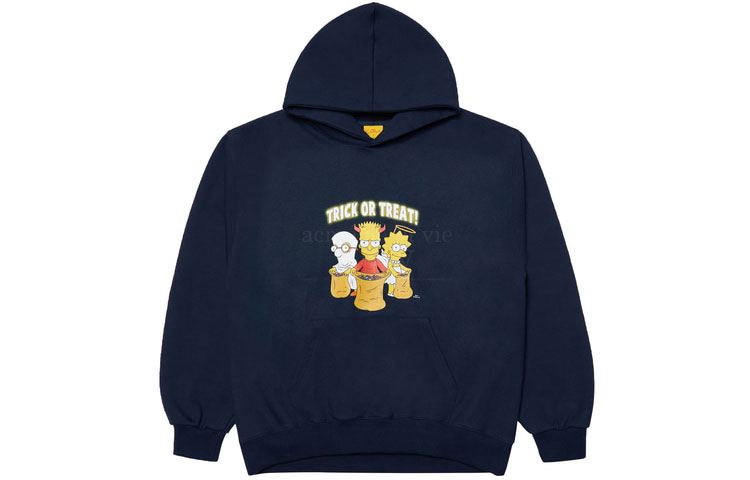 acmé de la vie Cartoon Print Hoodie Unisex Navy Blue ADLV-21FW-HDSPTT-NVY